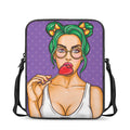 Punk Girl And Lollipop Print Rectangular Crossbody Bag