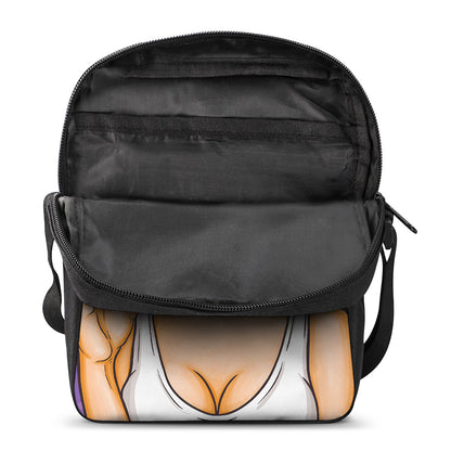 Punk Girl And Lollipop Print Rectangular Crossbody Bag