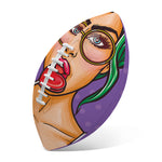 Punk Girl And Lollipop Print Rugby Ball
