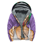 Punk Girl And Lollipop Print Sherpa Lined Zip Up Hoodie