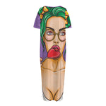 Punk Girl And Lollipop Print Short Sleeve Long Nightdress