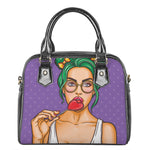 Punk Girl And Lollipop Print Shoulder Handbag
