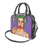 Punk Girl And Lollipop Print Shoulder Handbag
