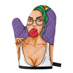 Punk Girl And Lollipop Print Single Oven Mitt