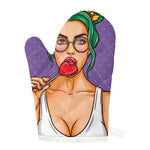 Punk Girl And Lollipop Print Single Oven Mitt