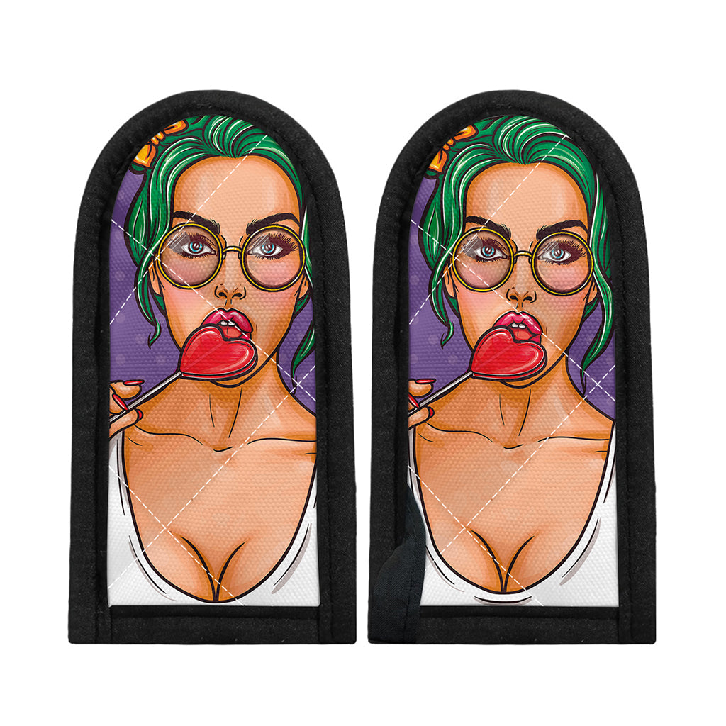 Punk Girl And Lollipop Print Skillet Handle Cover