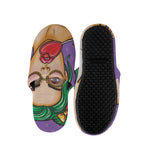 Punk Girl And Lollipop Print Slippers