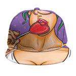 Punk Girl And Lollipop Print Snapback Cap