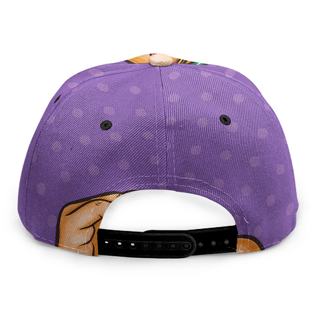 Punk Girl And Lollipop Print Snapback Cap