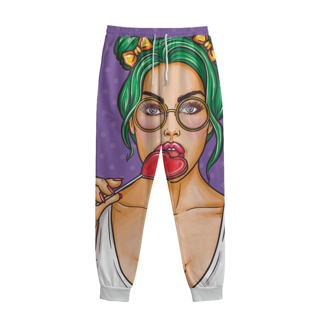 Punk Girl And Lollipop Print Sweatpants