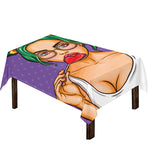 Punk Girl And Lollipop Print Tablecloth