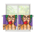 Punk Girl And Lollipop Print Tier Curtains