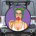 Punk Girl And Lollipop Print Tire Cover