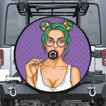 Punk Girl And Lollipop Print Tire Cover With Camera Hole
