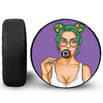 Punk Girl And Lollipop Print Tire Cover With Camera Hole