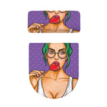 Punk Girl And Lollipop Print Toilet Lid And Tank Cover Set