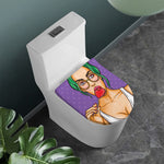 Punk Girl And Lollipop Print Toilet Lid Cover