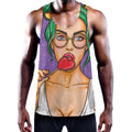 Punk Girl And Lollipop Print Men's Workout Tank Top
