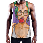 Punk Girl And Lollipop Print Training Tank Top