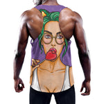 Punk Girl And Lollipop Print Training Tank Top