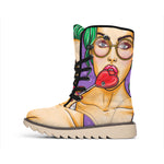 Punk Girl And Lollipop Print Winter Boots