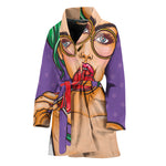 Punk Girl And Lollipop Print Women's Bathrobe
