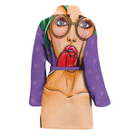 Punk Girl And Lollipop Print Women's Bathrobe