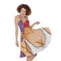 Punk Girl And Lollipop Print Sleeveless Knee Length Dress