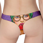 Punk Girl And Lollipop Print Women's Thong