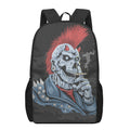 Punk Mohawk Devil Print 17 Inch Backpack