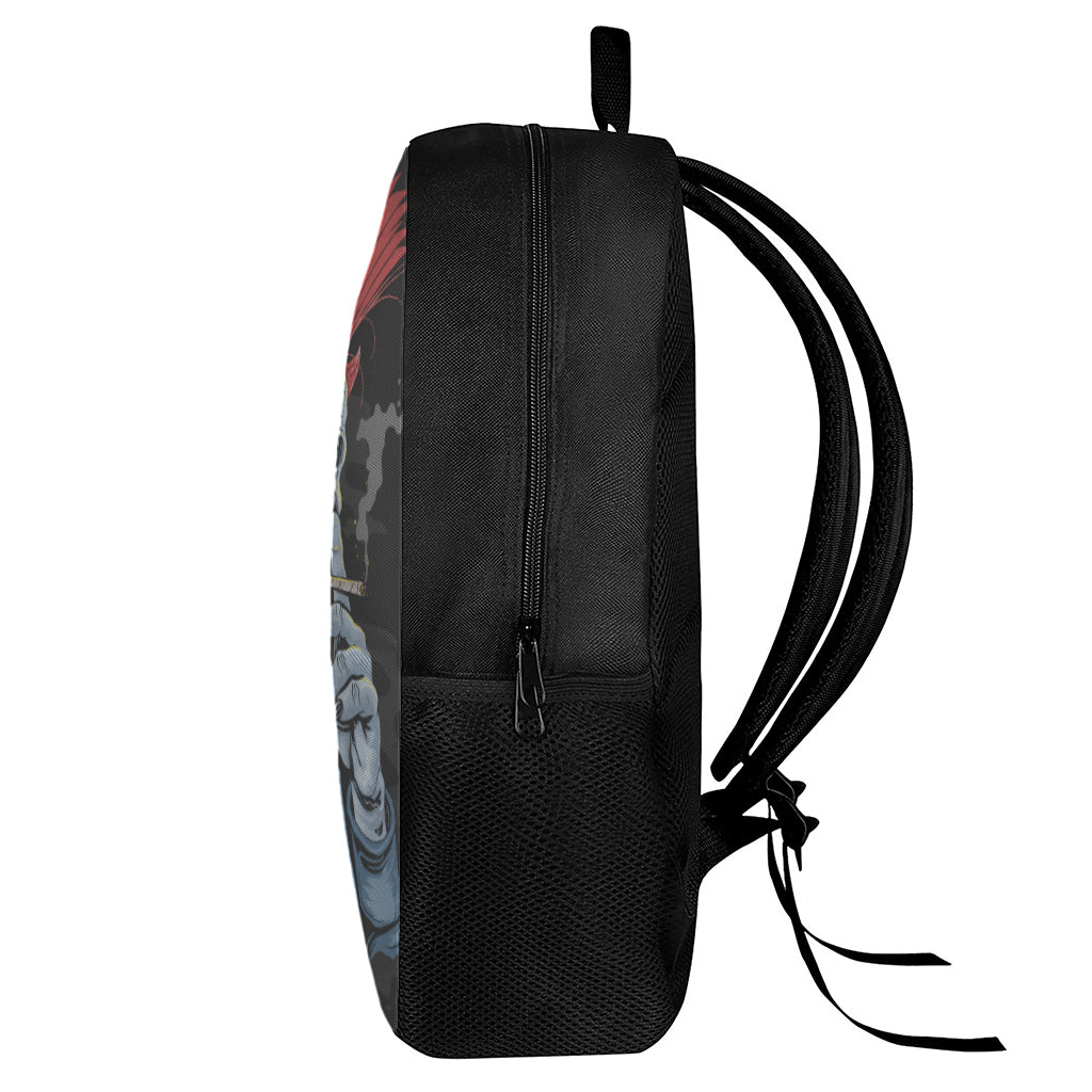 Punk Mohawk Devil Print 17 Inch Backpack