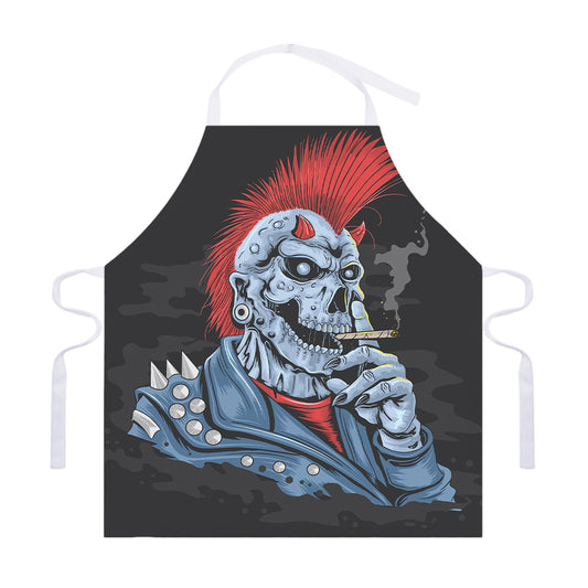 Punk Mohawk Devil Print Adjustable Apron