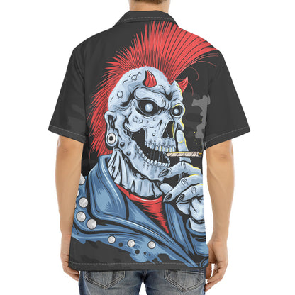 Punk Mohawk Devil Print Aloha Shirt