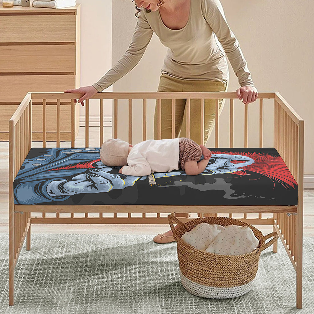 Punk Mohawk Devil Print Baby Crib Sheet