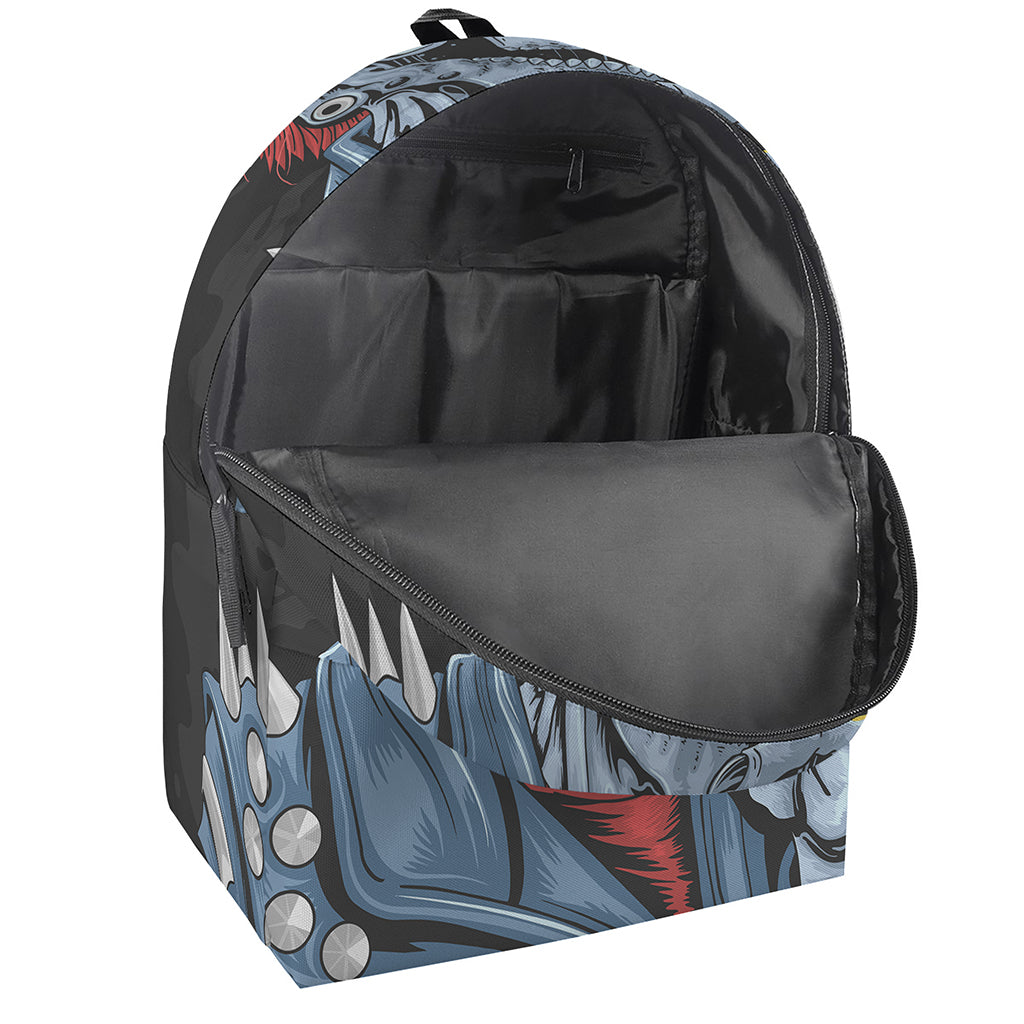 Punk Mohawk Devil Print Backpack