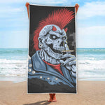 Punk Mohawk Devil Print Beach Towel