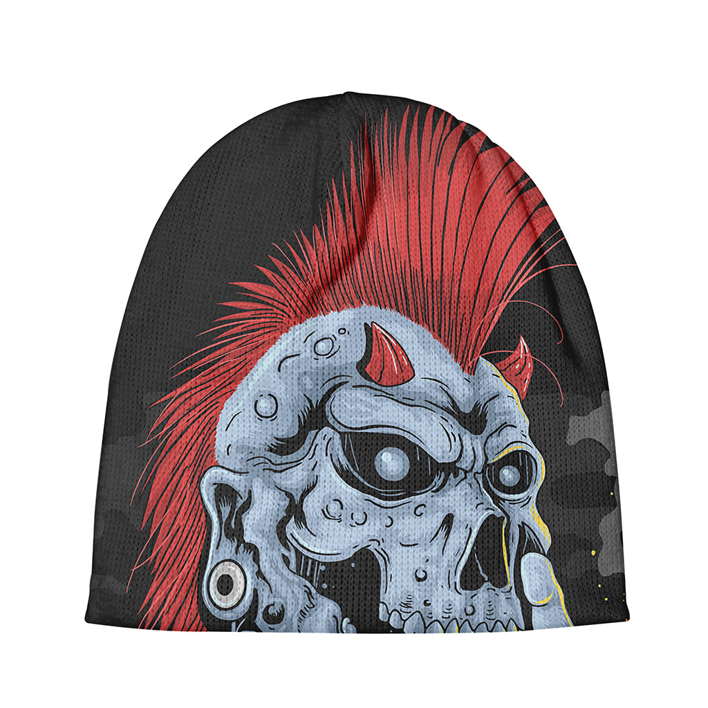 Punk Mohawk Devil Print Beanie