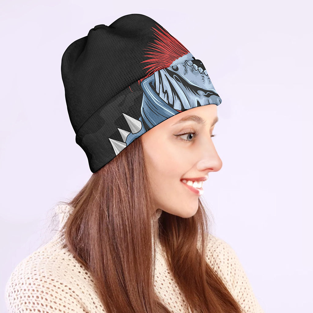 Punk Mohawk Devil Print Beanie