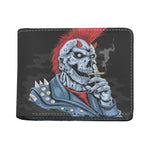 Punk Mohawk Devil Print Bifold Wallet