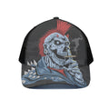Punk Mohawk Devil Print Black Mesh Trucker Hat