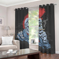 Punk Mohawk Devil Print Dimout Grommet Curtains