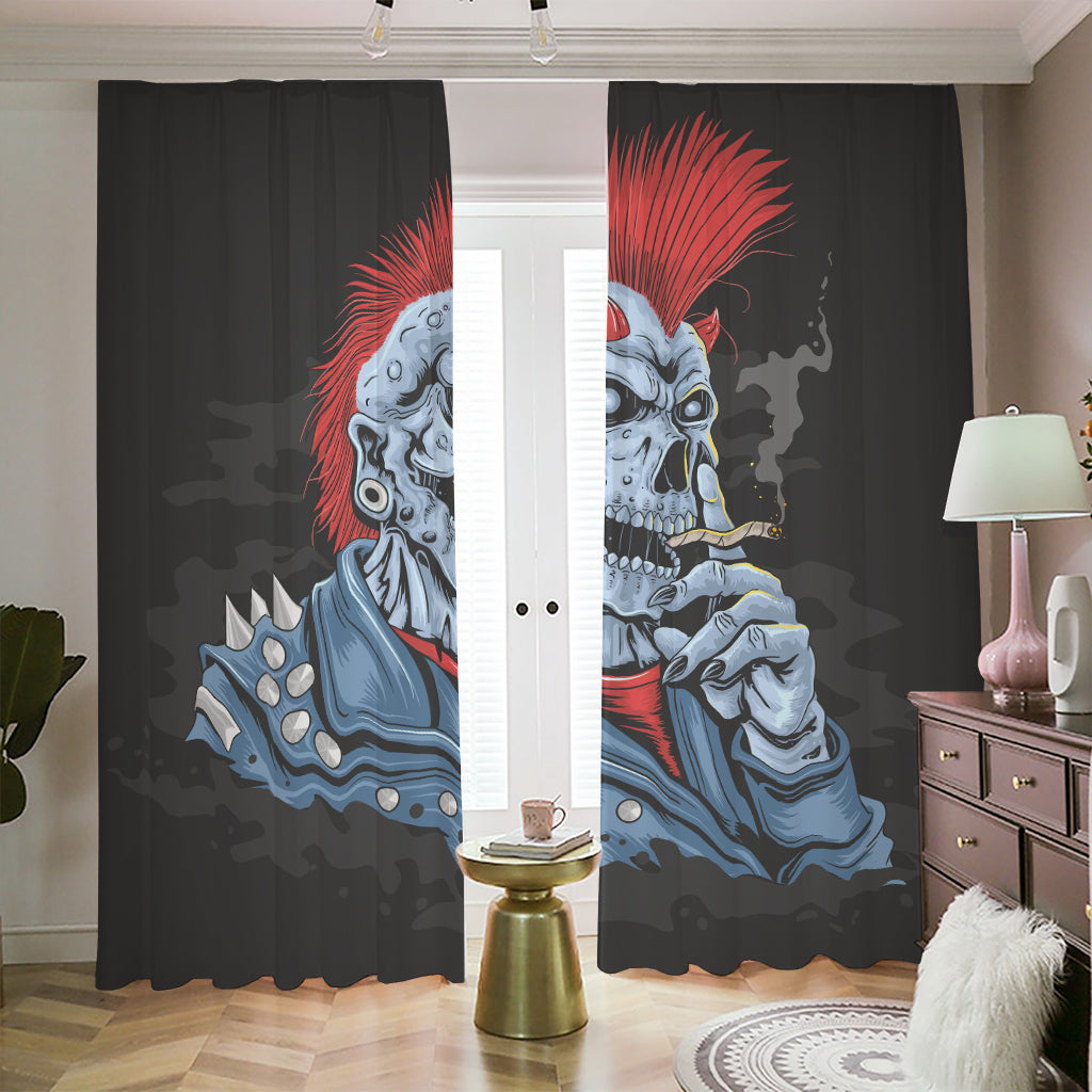 Punk Mohawk Devil Print Blackout Pencil Pleat Curtains