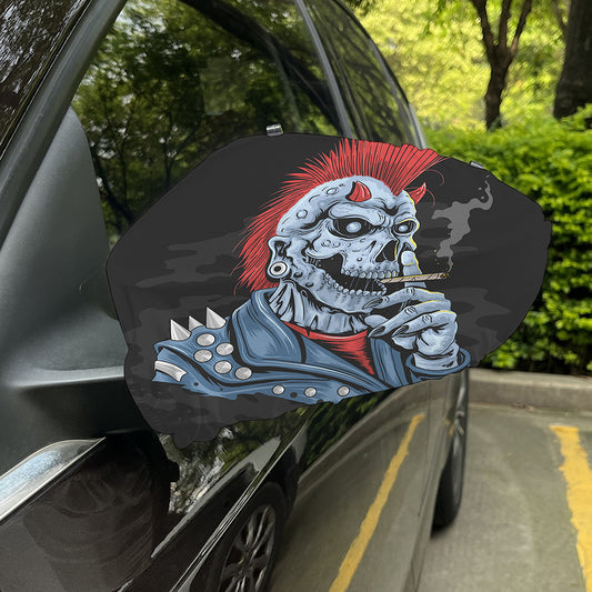 Punk Mohawk Devil Print Car Side Mirror Covers