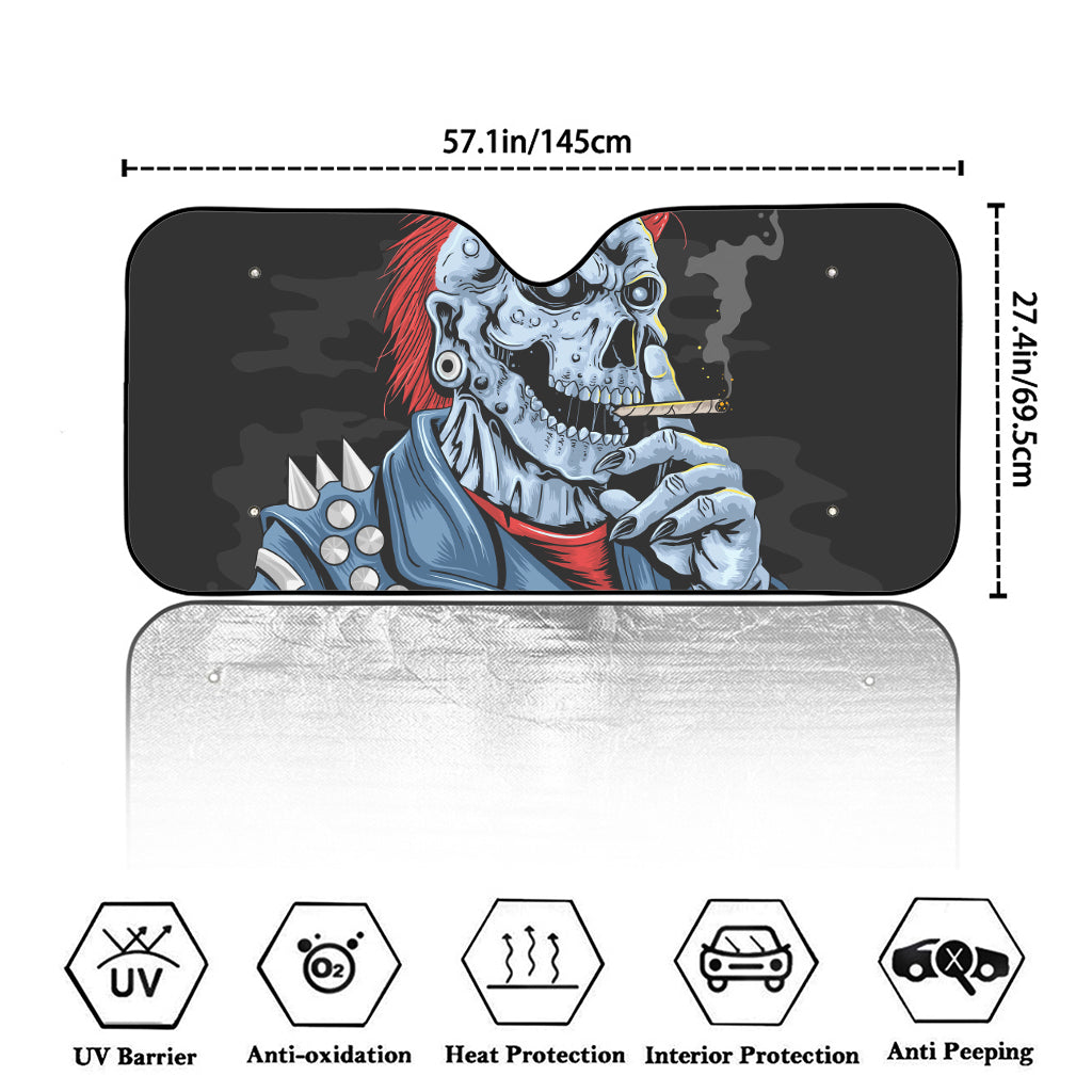 Punk Mohawk Devil Print Car Windshield Sun Shade