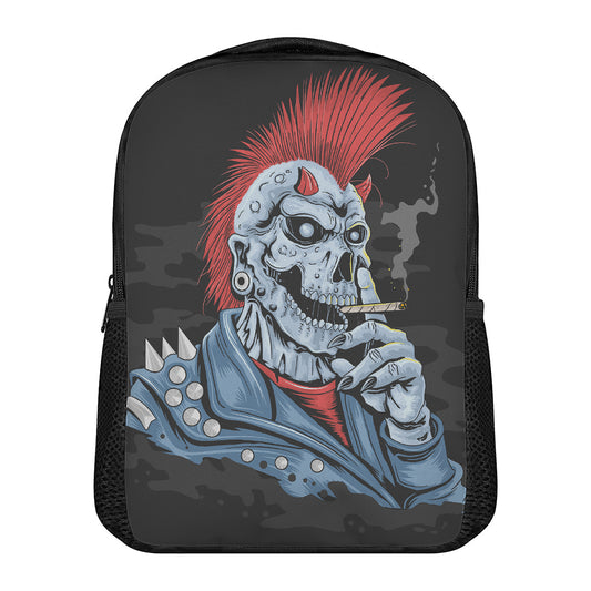 Punk Mohawk Devil Print Casual Backpack