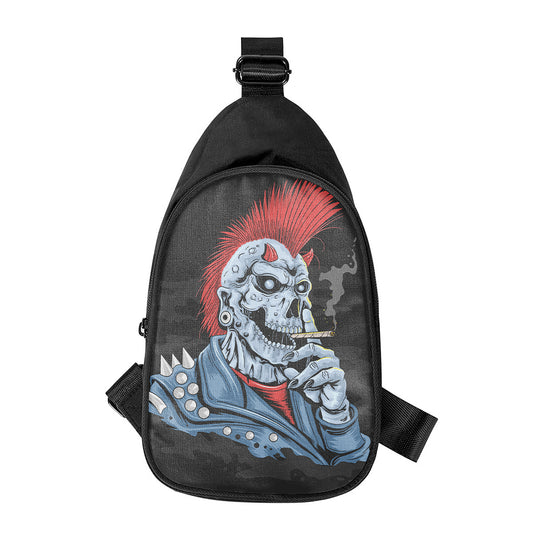 Punk Mohawk Devil Print Chest Bag