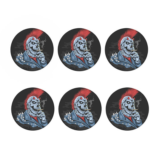 Punk Mohawk Devil Print Coaster Set