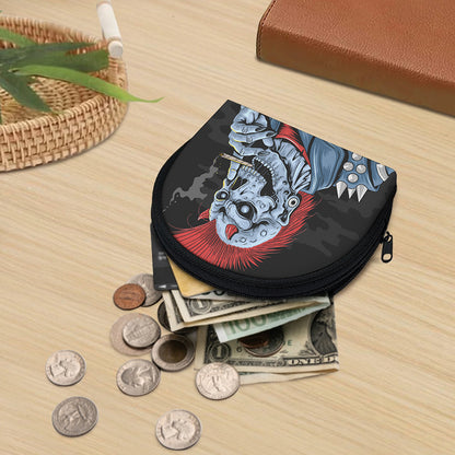 Punk Mohawk Devil Print Coin Purse
