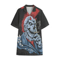 Punk Mohawk Devil Print Cotton Hawaiian Shirt