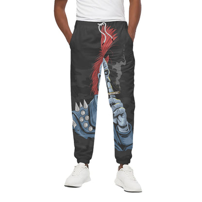 Punk Mohawk Devil Print Cotton Pants